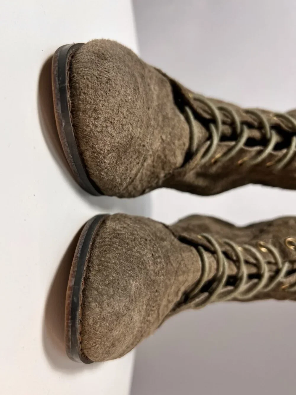Jeffrey Campbel x Free People Joe Suede Lace Up Over The Knee Boots Sage 9 LNWOT